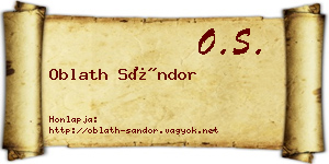 Oblath Sándor névjegykártya