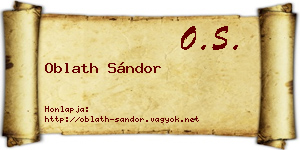 Oblath Sándor névjegykártya