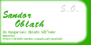 sandor oblath business card